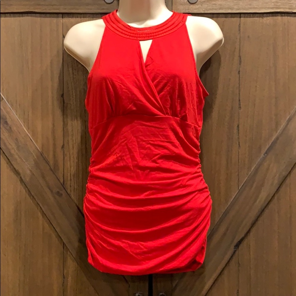 beautiful WHBM red-orange sleeveless top,, XS